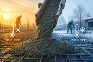 beton storten ideale temperatuur
