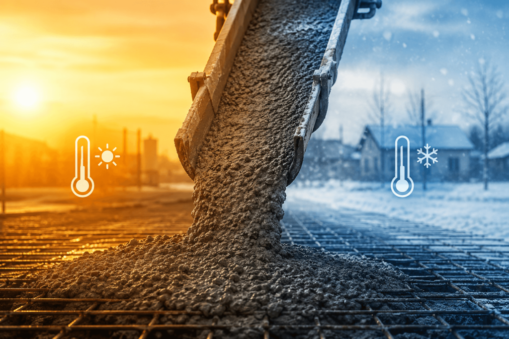 ideale temperatuur beton storten
